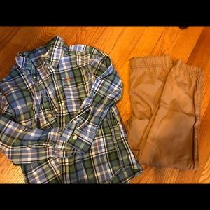 Carters Plaid Shirt & Pants Outfit 5T